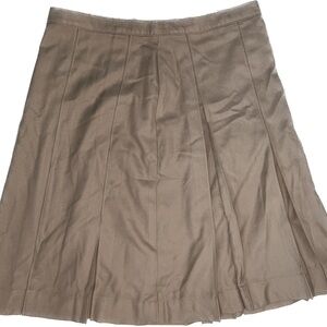 Lands' End Tan Pleated Skirt